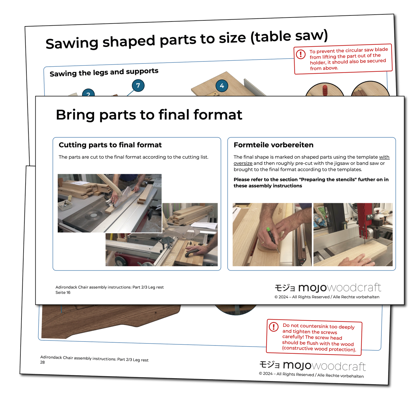 Beinauflage Adirondack Chair (zerlegbar) / Gartenmöbel | DIY Bauanleitung ENGLISCH - MojoWoodcraft