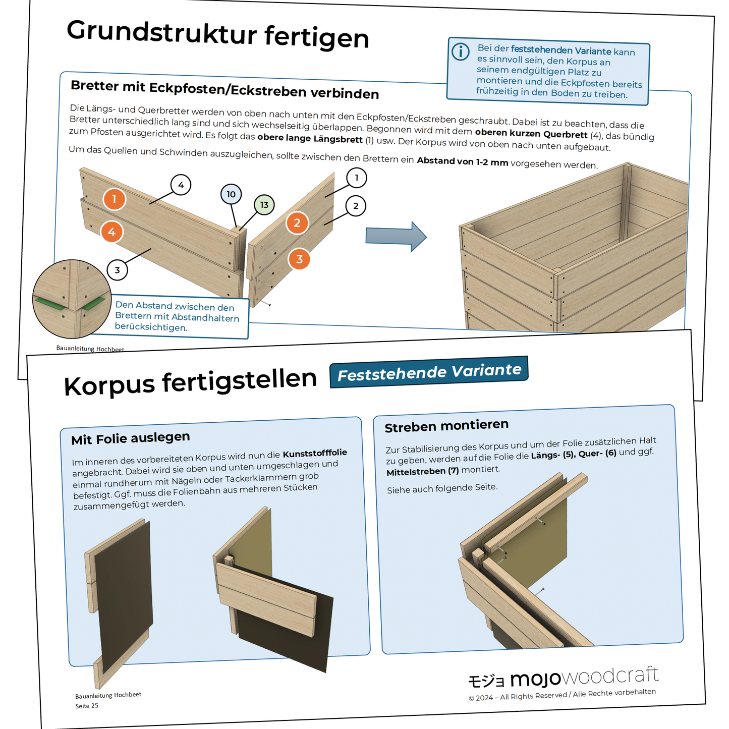 Hochbeet - Zwei Versionen - feststehend oder mobil | DIY Bauanleitung DEUTSCH
