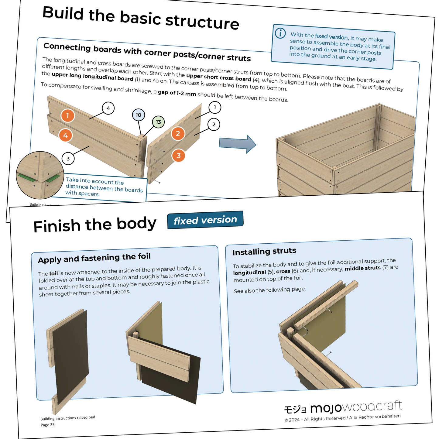 Hochbeet - Zwei Versionen - feststehend oder mobil | DIY Bauanleitung ENGLISCH